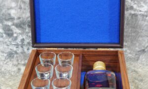 Rey Pavon Oak & Leather Whiskey & Glass Travel case